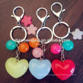 latest cheap multi color heart shape custom acrylic keychain